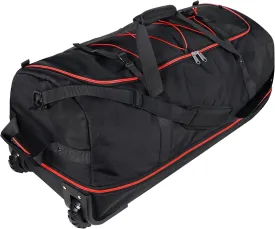110L/140L Expandable Soft-Sided Foldable Duffle Bag with 2 Rubber Wheels,Packable 32 Rolling Carry-On with Multi-Pockets & Compartments,Black Red