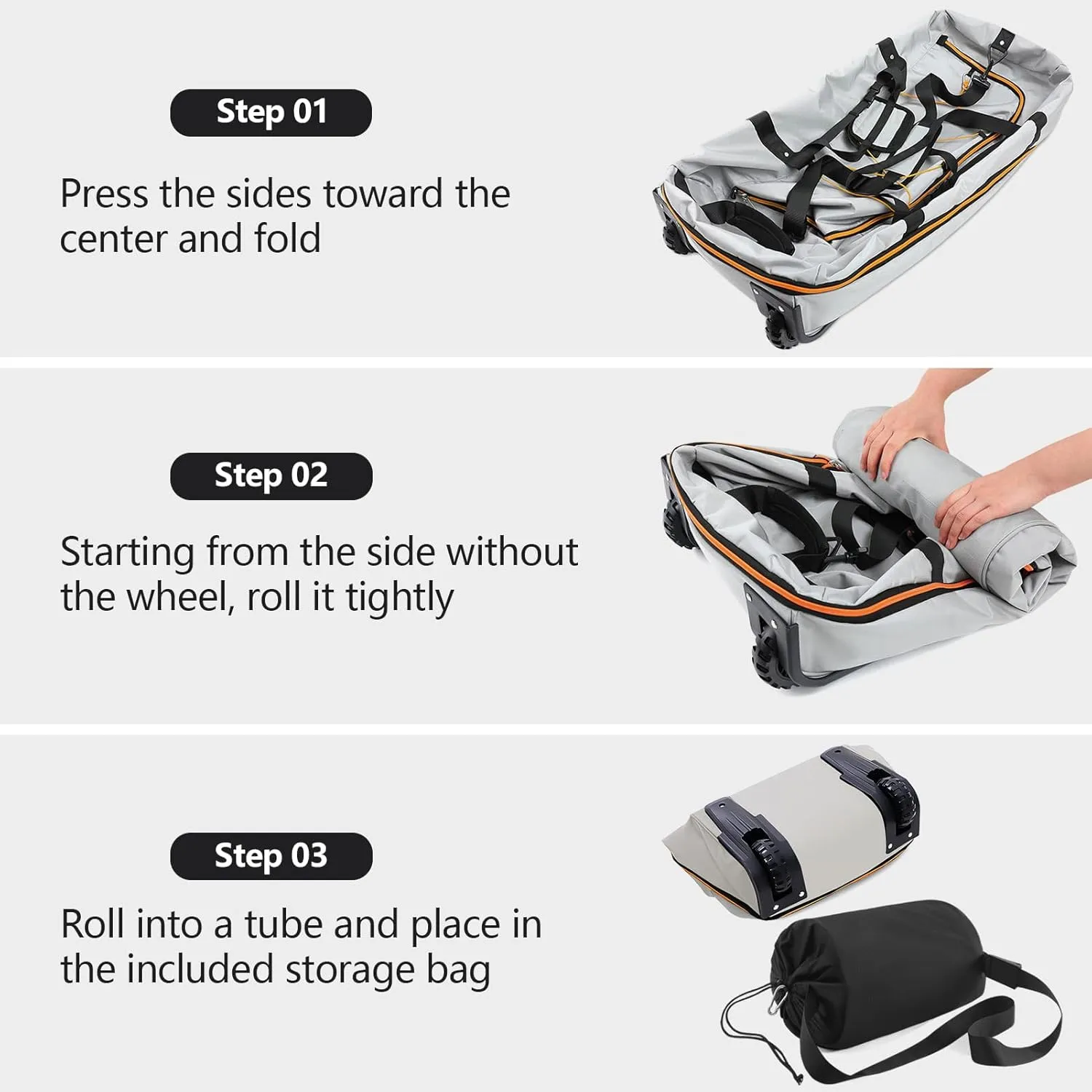 110L/140L Expandable Soft-Sided Foldable Duffle Bag with 2 Rubber Wheels,Packable 32 Rolling Carry-On with Multi-Pockets & Compartments,Grey