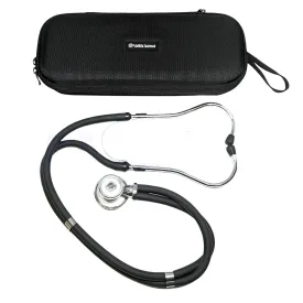 ASA TECHMED Sprague Rappaport Stethoscope Dual Head Adult   Free Lightweight Storage Case Bag (Black) Ideal Gift for Medical Students, Doctors, Nurses, EMT, Paramedics and Firefighter