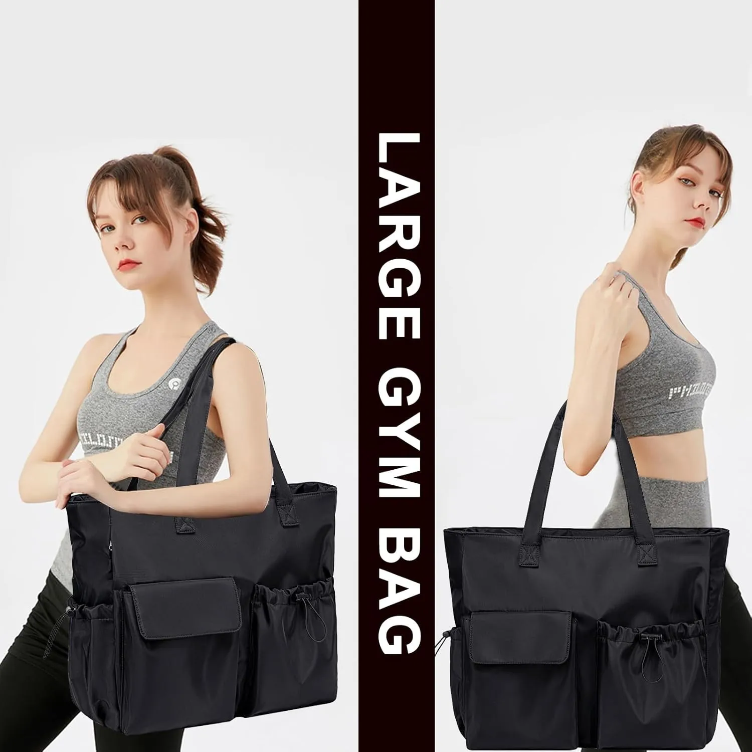 CAMTOP Waterproof Beach Tote Bag for Women Girls with Zipper Foldable Sandproof Pool Swim Bag Travel Carry On Gym