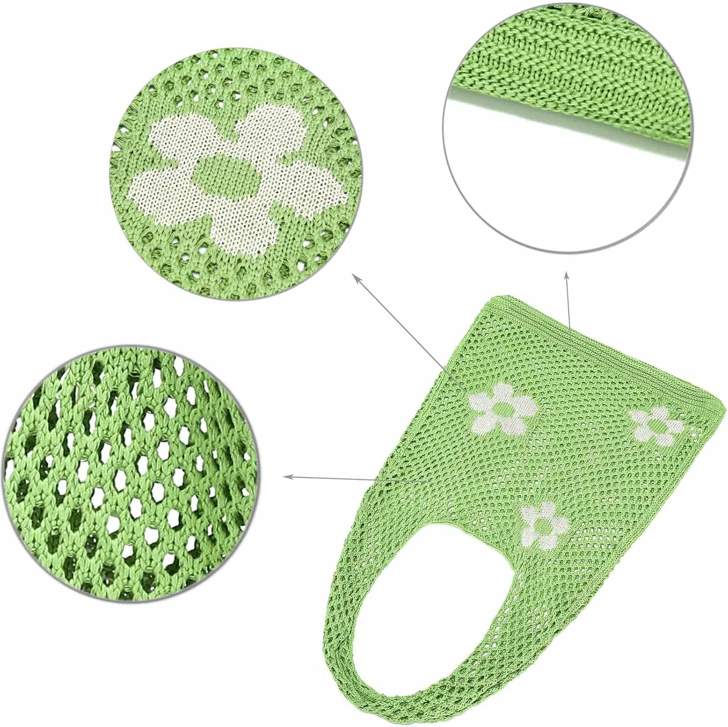 CATMICOO Crochet Beach Bag Tote: Small Knit Bag Summer Shoulder Bag for Vacation