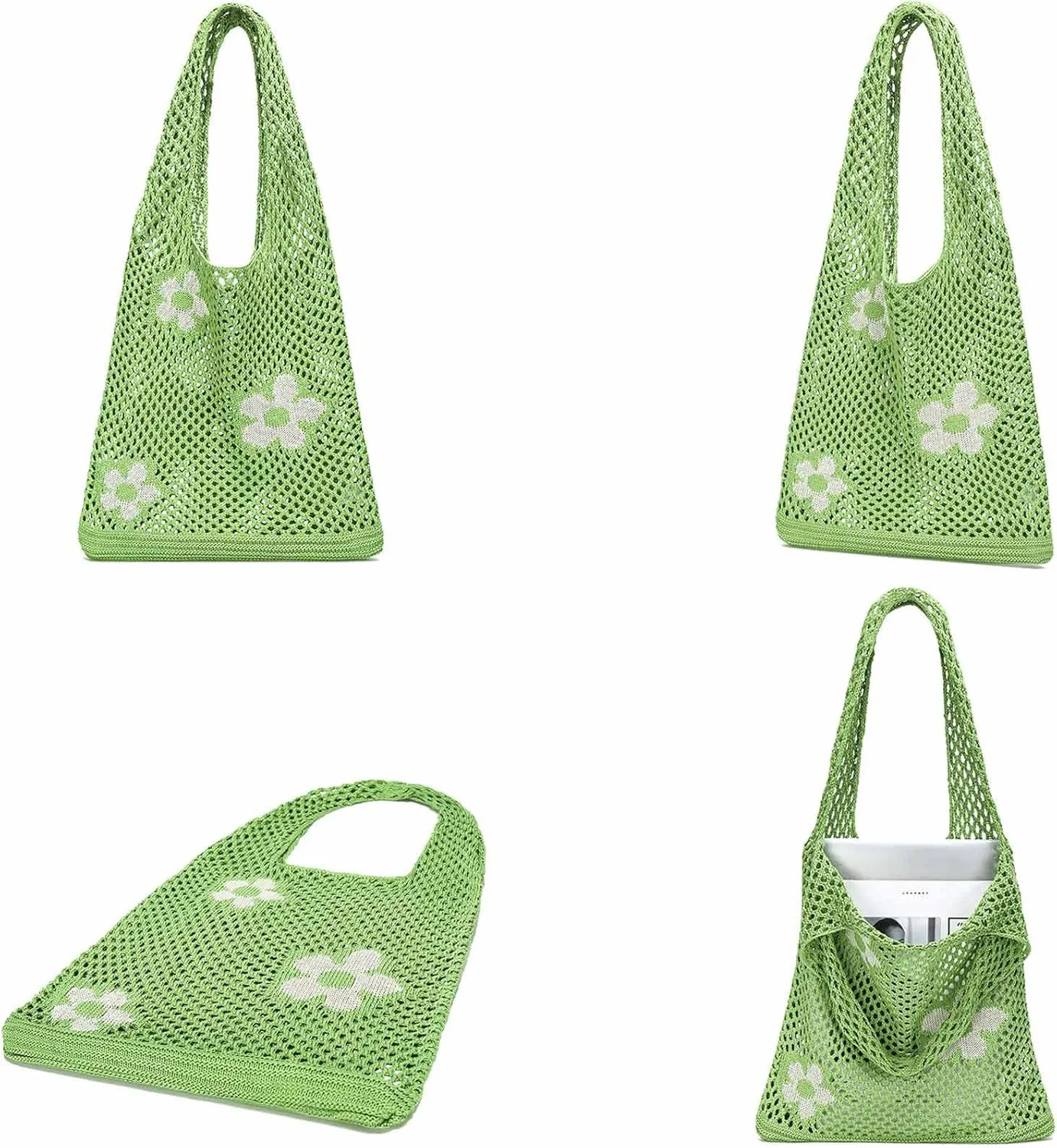 CATMICOO Crochet Beach Bag Tote: Small Knit Bag Summer Shoulder Bag for Vacation