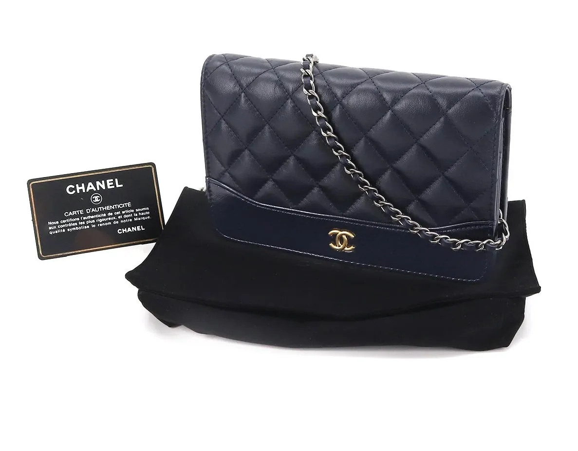 Chanel Navy Wallet On Chain Gabrielle
