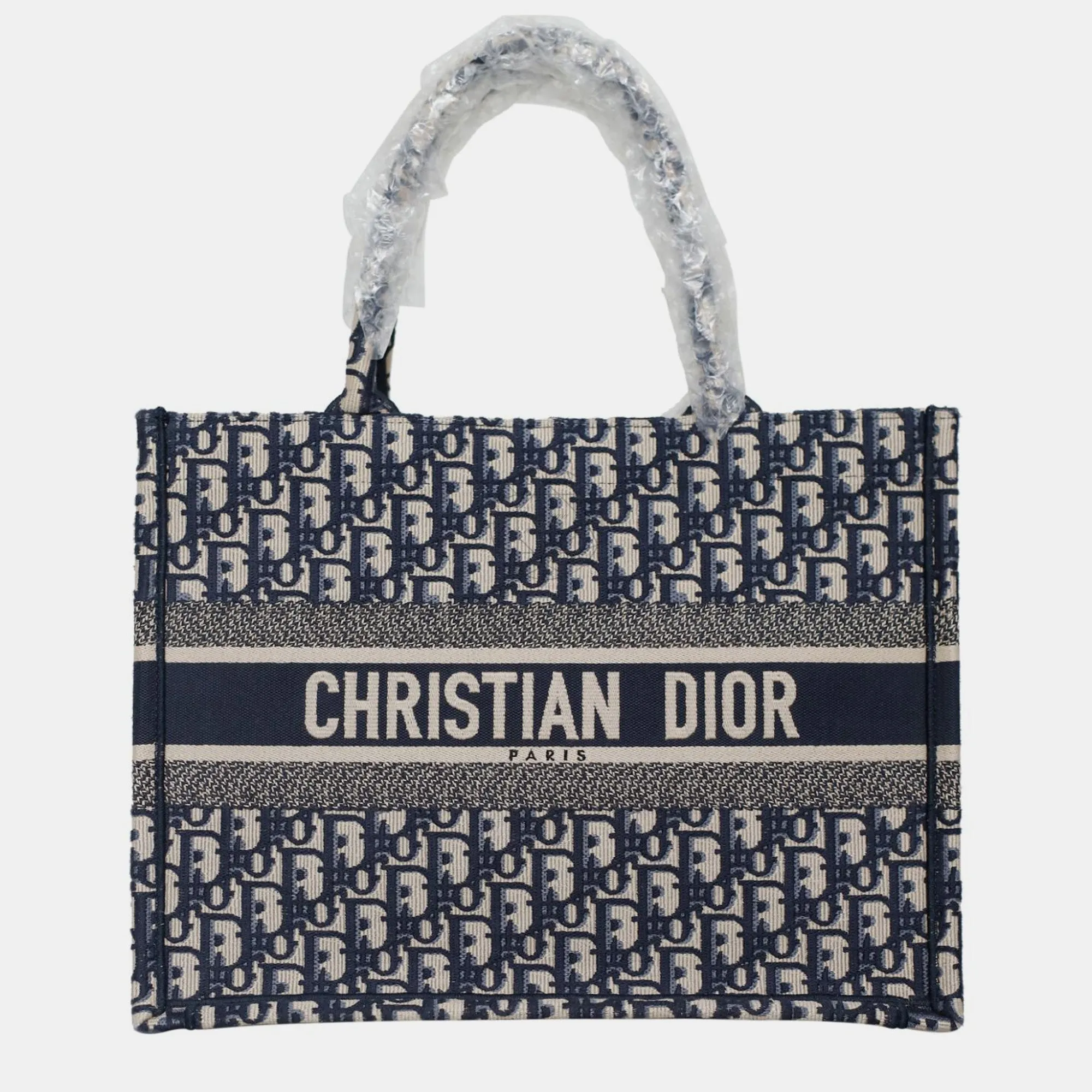 Christian Blue Canvas Medium Oblique Book Tote Bag