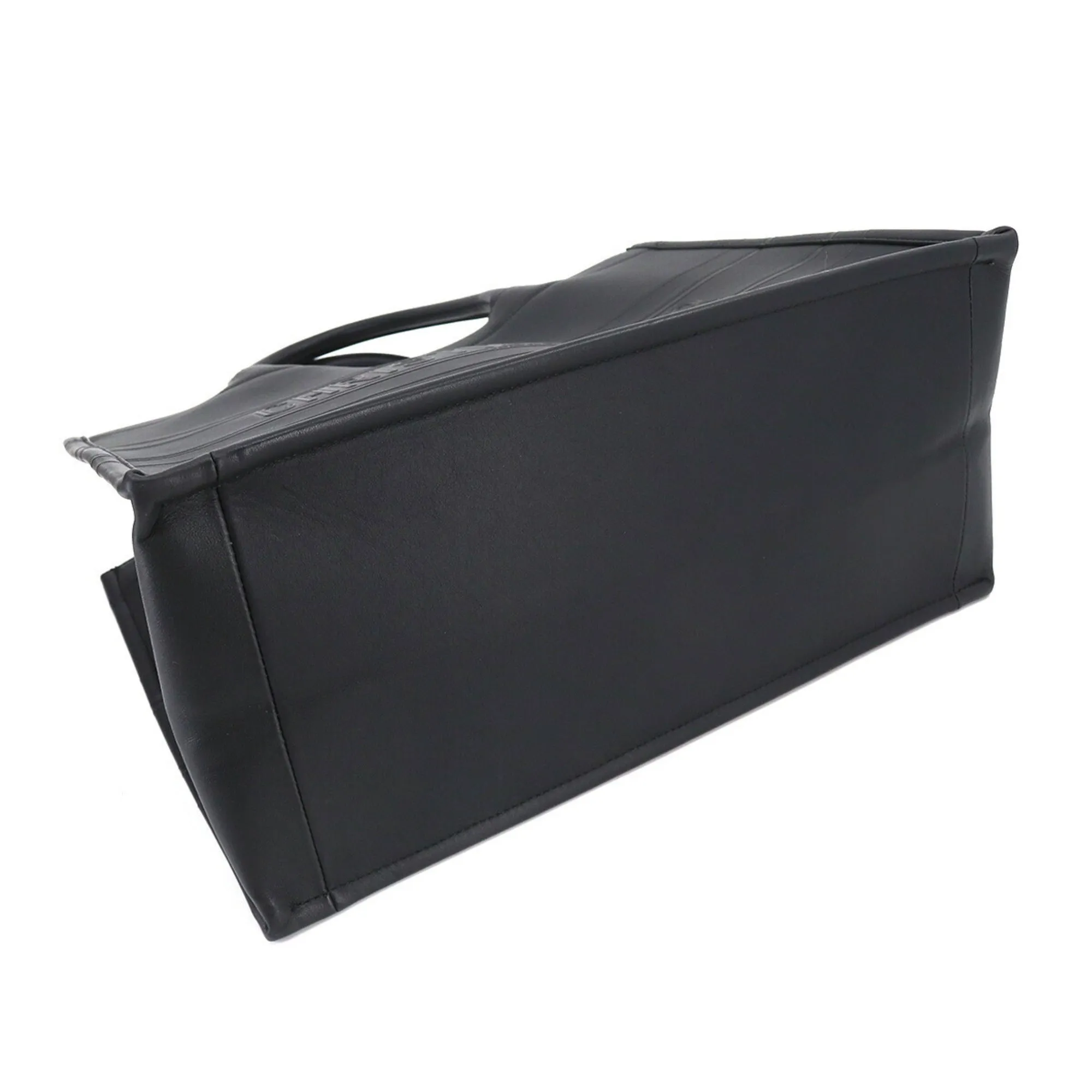 CHRISTIAN DIOR Book Tote Bag Medium Leather Black M1296ZGSB
