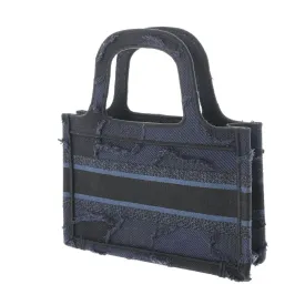 CHRISTIAN DIOR Book Tote Navy Women's Canvas HandBag