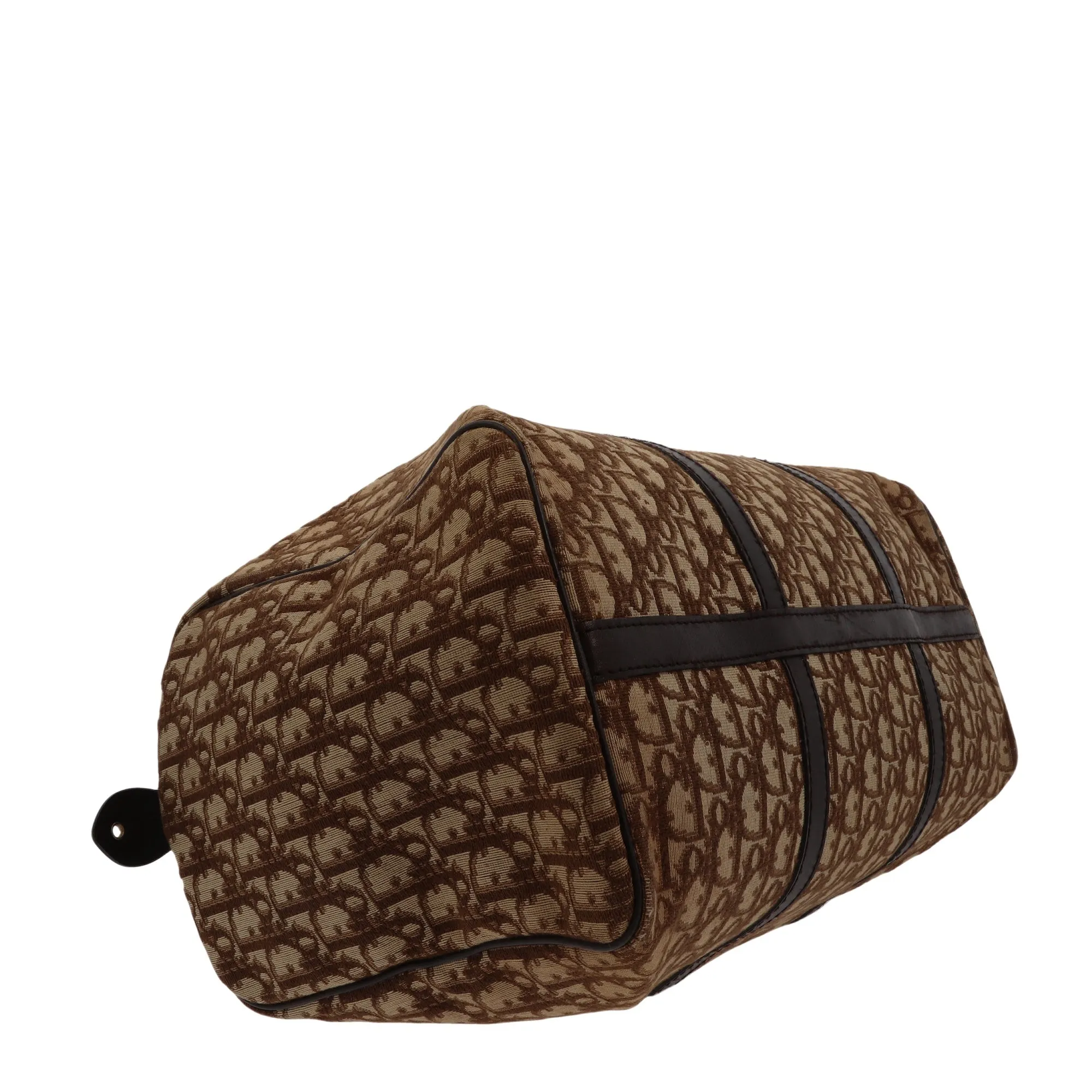 CHRISTIAN DIOR Bowling Handbag in Beige Fabric
