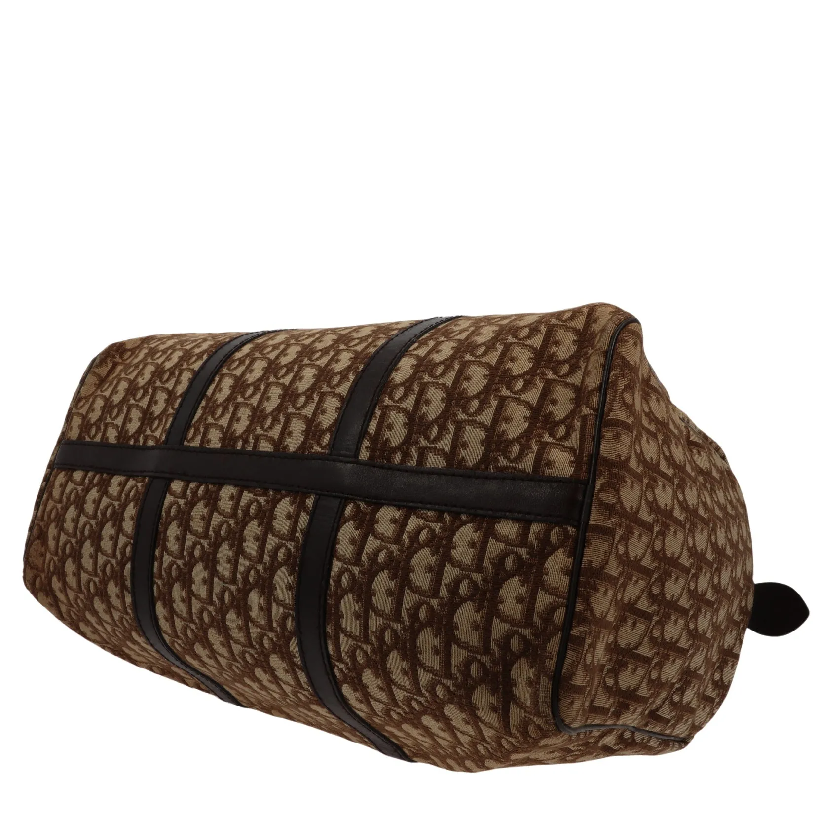 CHRISTIAN DIOR Bowling Handbag in Beige Fabric