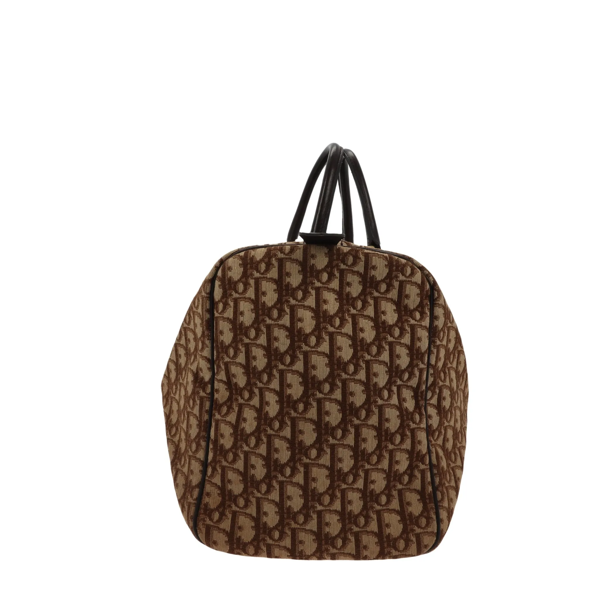 CHRISTIAN DIOR Bowling Handbag in Beige Fabric