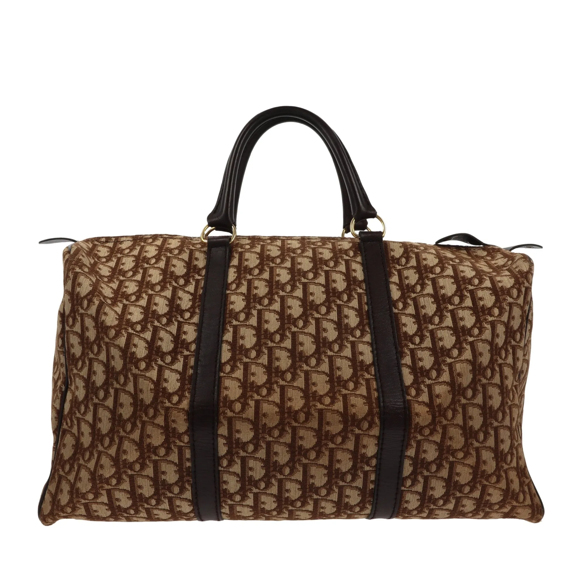 CHRISTIAN DIOR Bowling Handbag in Beige Fabric