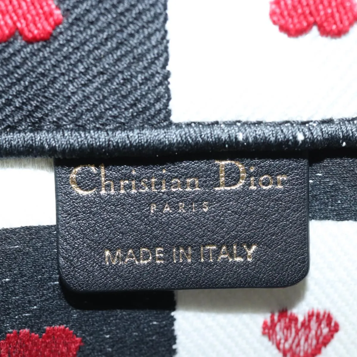 CHRISTIAN DIOR Dior Amour Book Tote Tote Bag Canvas Black White Auth 85927A