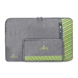 Combo: 15.6 inch Laptop Sleeve & Multipurpose Pouch | Premium Polyester | Grey