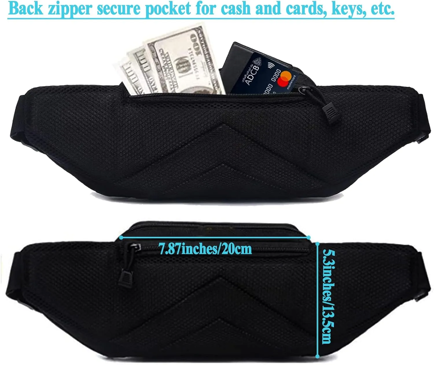 Concealed Pistol Fanny Pack Tactical Waist Bag Carry Gun Holster Fits Handgun, 1911 and More with U.S Patch (2 Pack Black Tan)