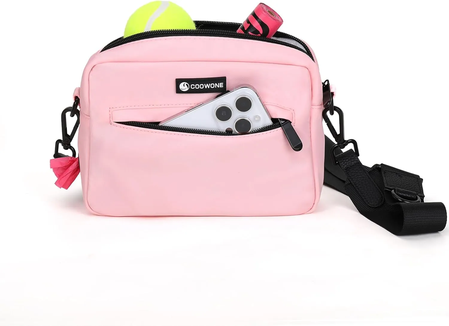 COOWONE Dog Training Treat Pouch for Treats, Kibbles, Toys, Dog Walking Bag Crossbody, Dog Treat Bag Built in Poop Bag Dispenser, Pet Food Carrier Bag Dog Mom Purse Crossbody