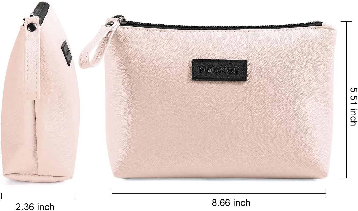 Cosmetic Bags for Women Small Makeup Bag for Purse Pu Leather Makeup Pouch Travel Makeup Bag with Zipper Make Up Bag for Travelling