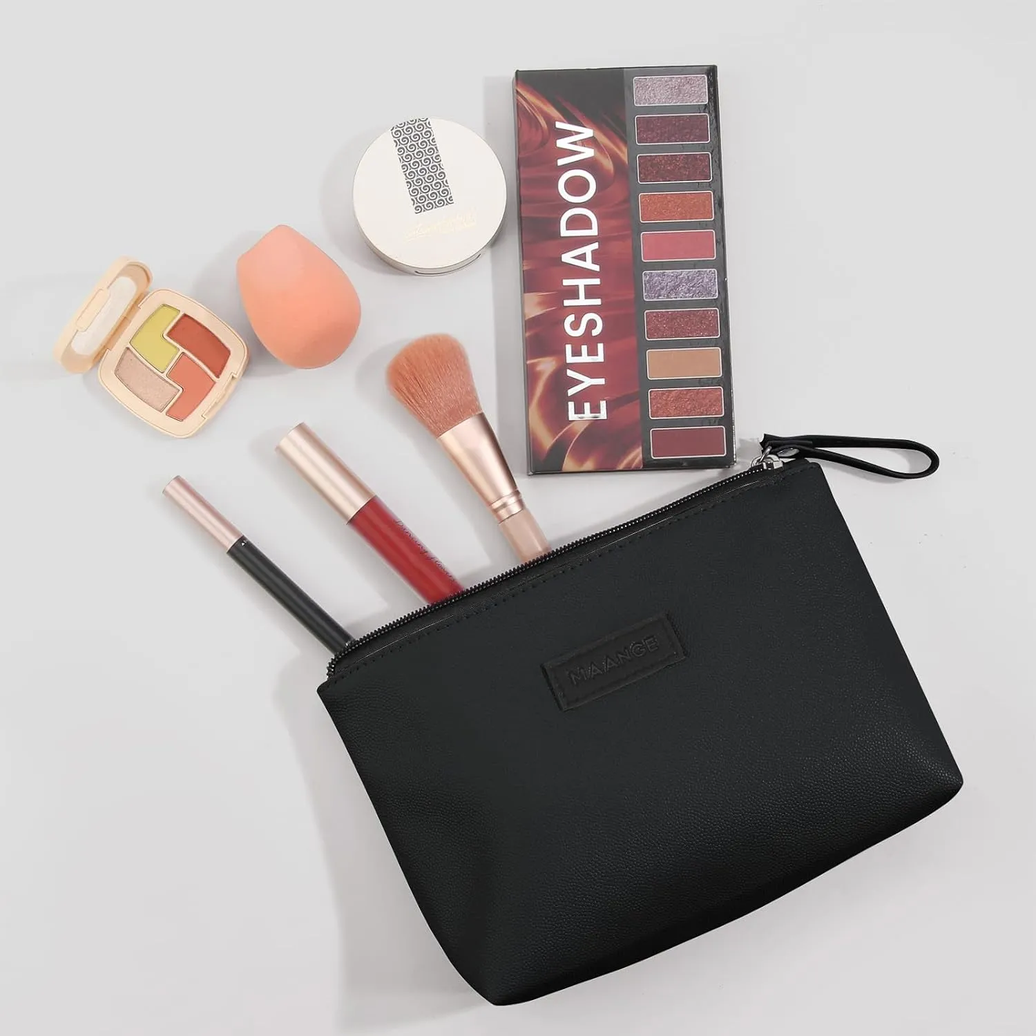 Cosmetic Bags for Women Small Makeup Bag for Purse Pu Leather Makeup Pouch Travel Makeup Bag with Zipper Make Up Bag for Travelling