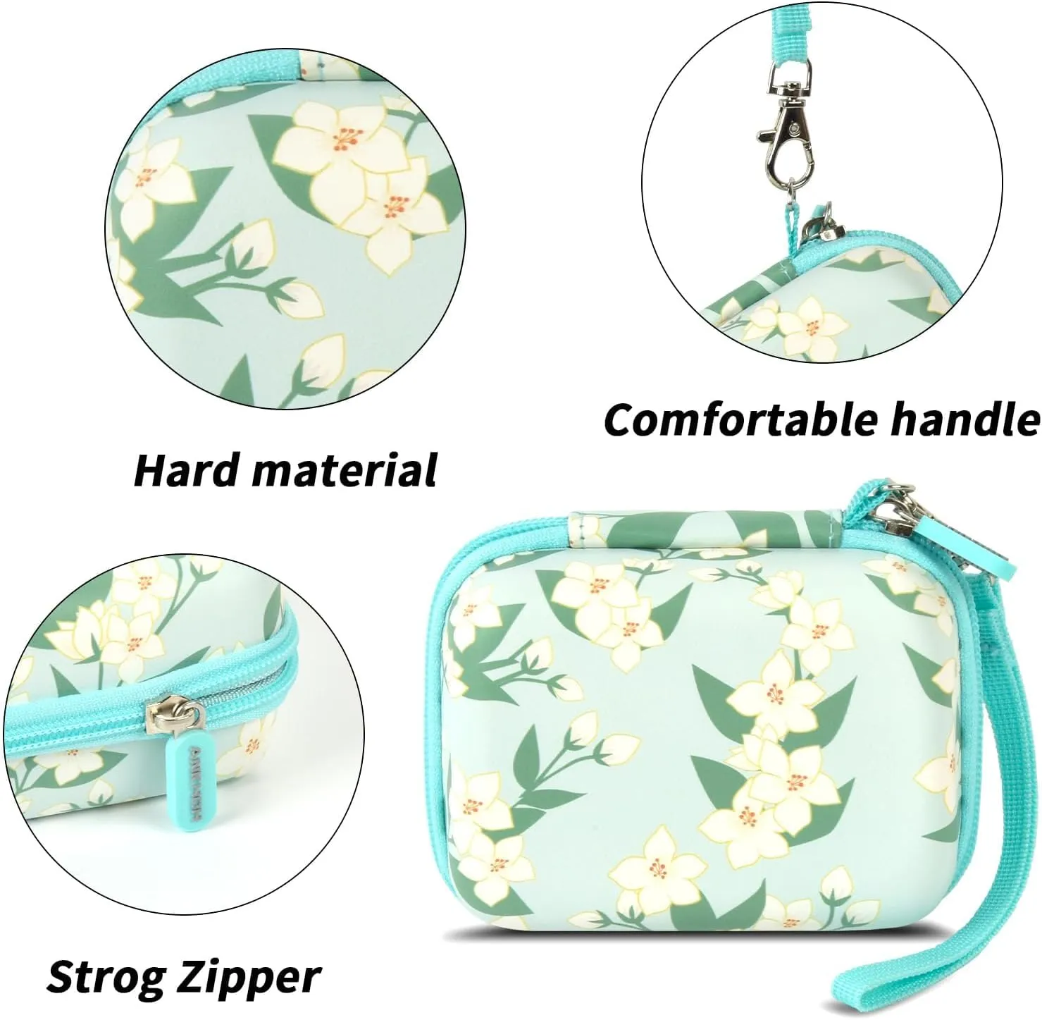 Digital Camera Case for CAMKORY for Kodak Pixpro for VAHOIALD FHD 1080P for QUOLODOO for Fleafer for Polaroid for Canon Small Cameras Holder Bag(Box Only) Green