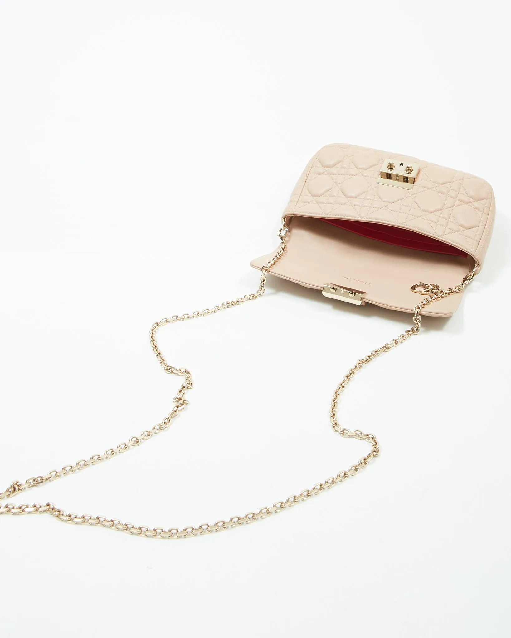 Dior Beige Leather Cannage Miss Promenade Wallet On Chain Bag