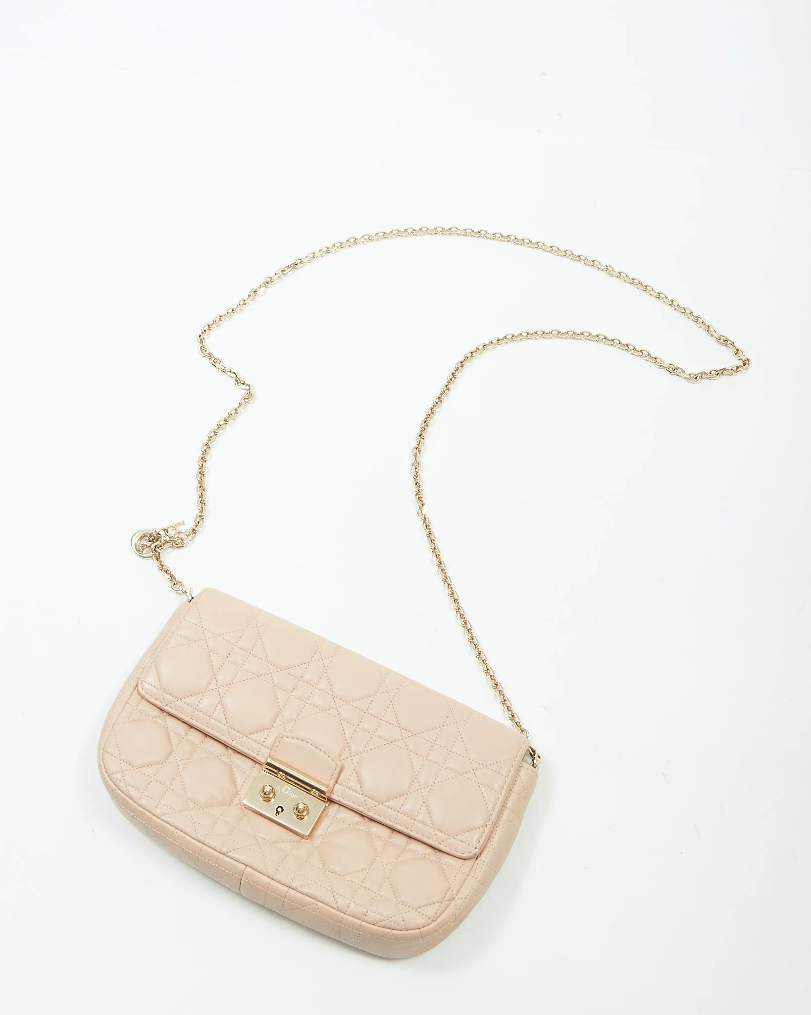 Dior Beige Leather Cannage Miss Promenade Wallet On Chain Bag