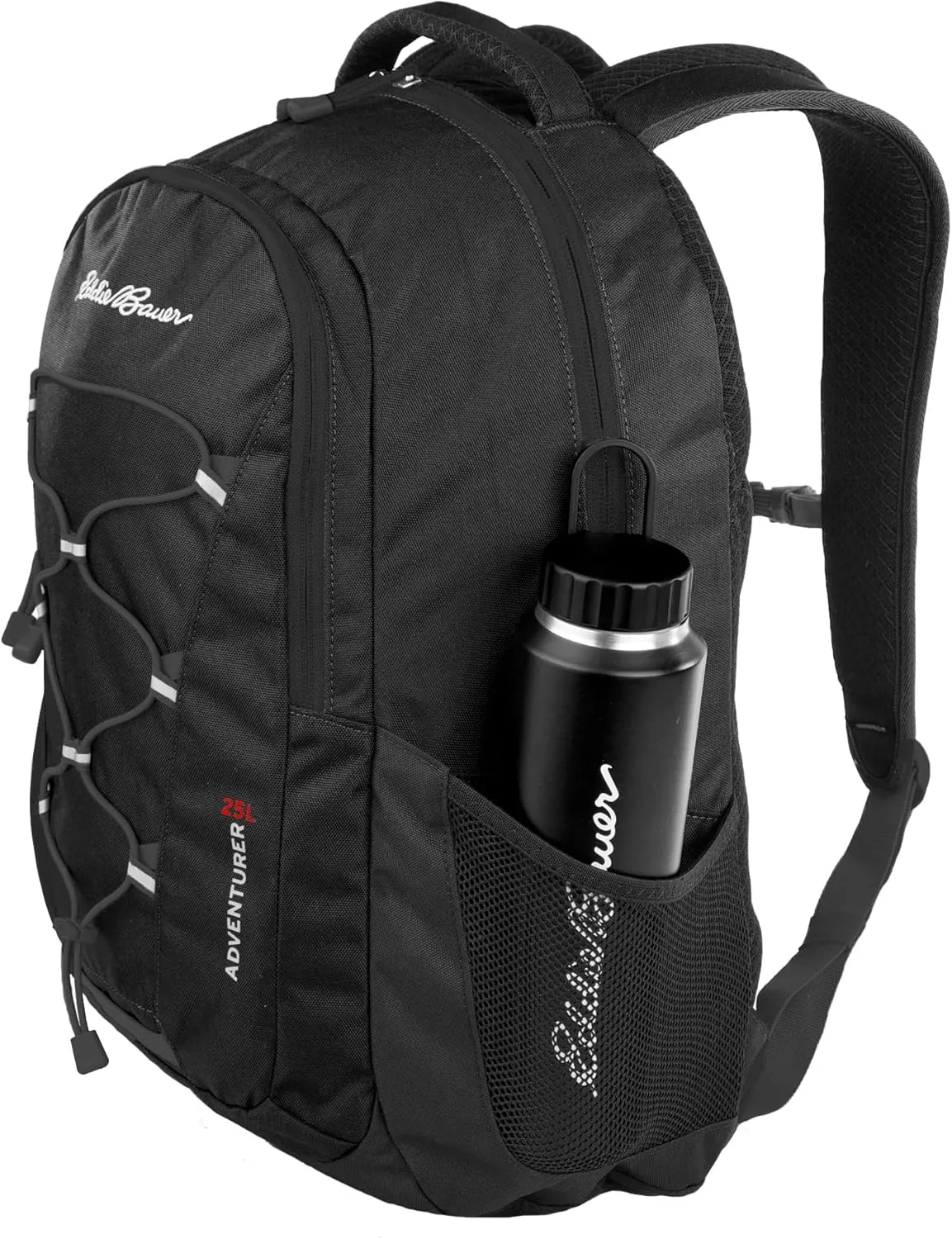 Eddie Bauer Backpack with Organization Compartments and Hydration/Laptop Compatible Sleeve, Adventurer-Black, 25L