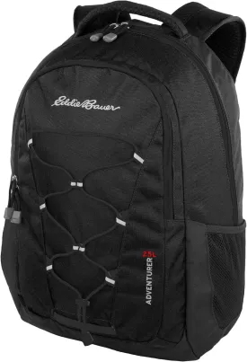 Eddie Bauer Backpack with Organization Compartments and Hydration/Laptop Compatible Sleeve, Adventurer-Black, 25L