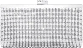 FALETO Rhinestone Clutch Purses for Women Sparkly Purse Wedding Clutch Glitter Crossbody Shoulder Bag with Detachable Chain