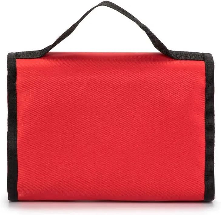 First Aid Bag Tote Empty Small First Aid Kit Bag Outdoor Travel Rescue Pouch First Responder Medicine Bag Pocket Container for Car Home Office Sport Outdoors (Red Foldable)