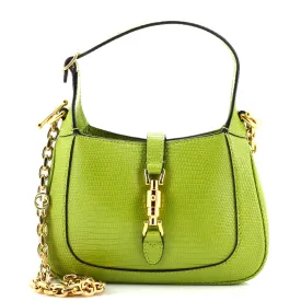 GUCCI Jackie 1961 Chain Hobo Metallic Lizard Mini