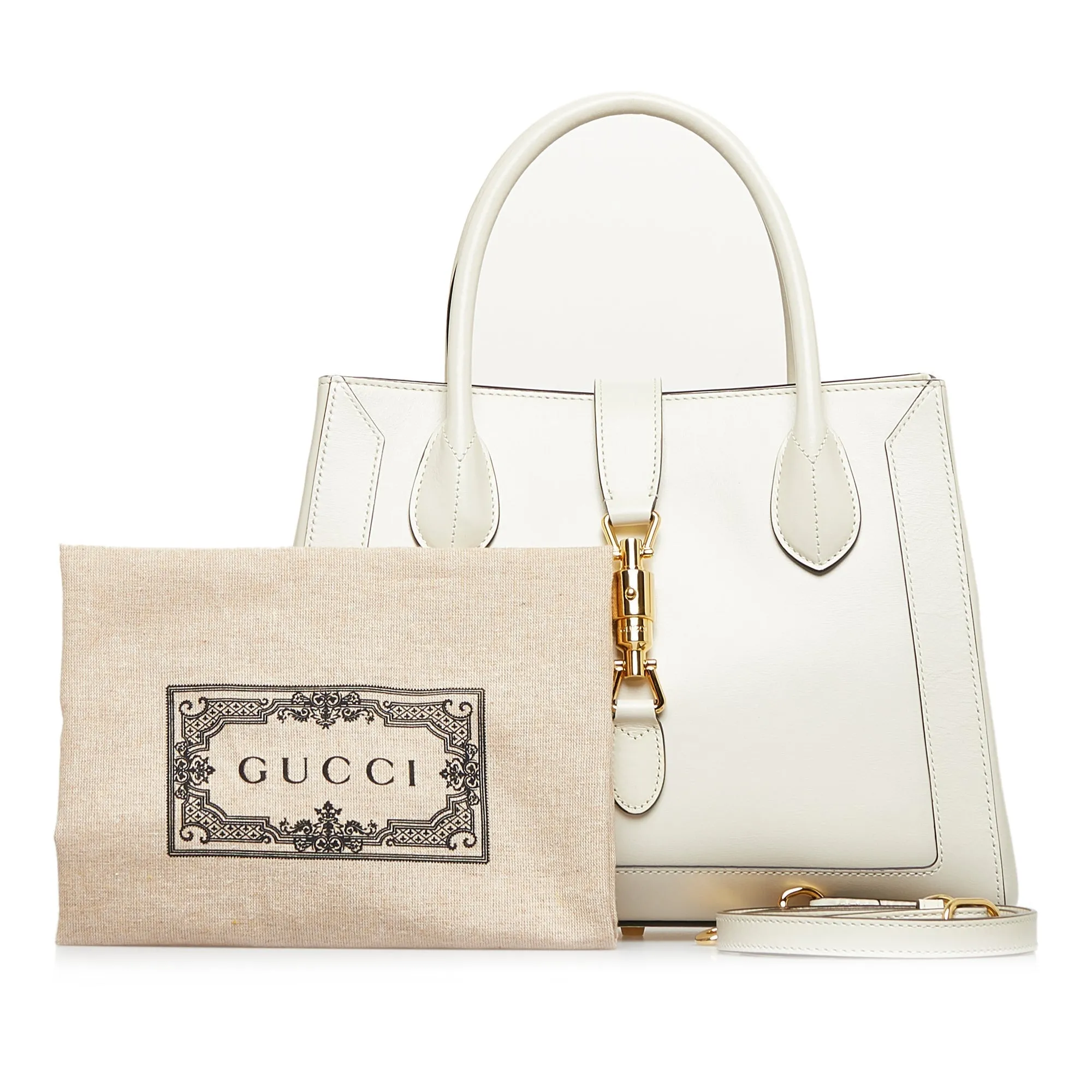 Gucci Jackie 1961 Medium White Leather Gold