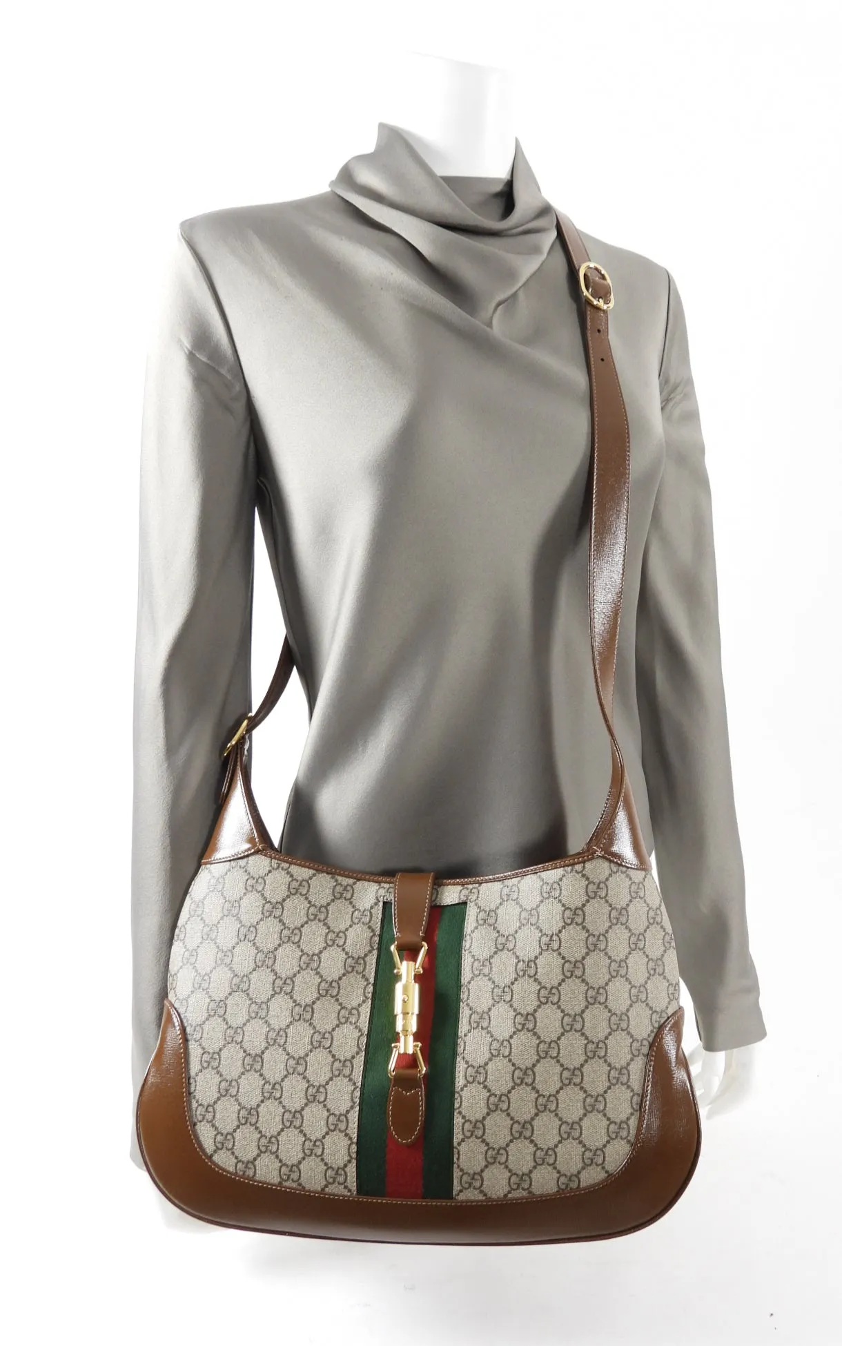 Gucci Jackie 1961 Monogram Supreme Medium Shoulder Hobo Bag