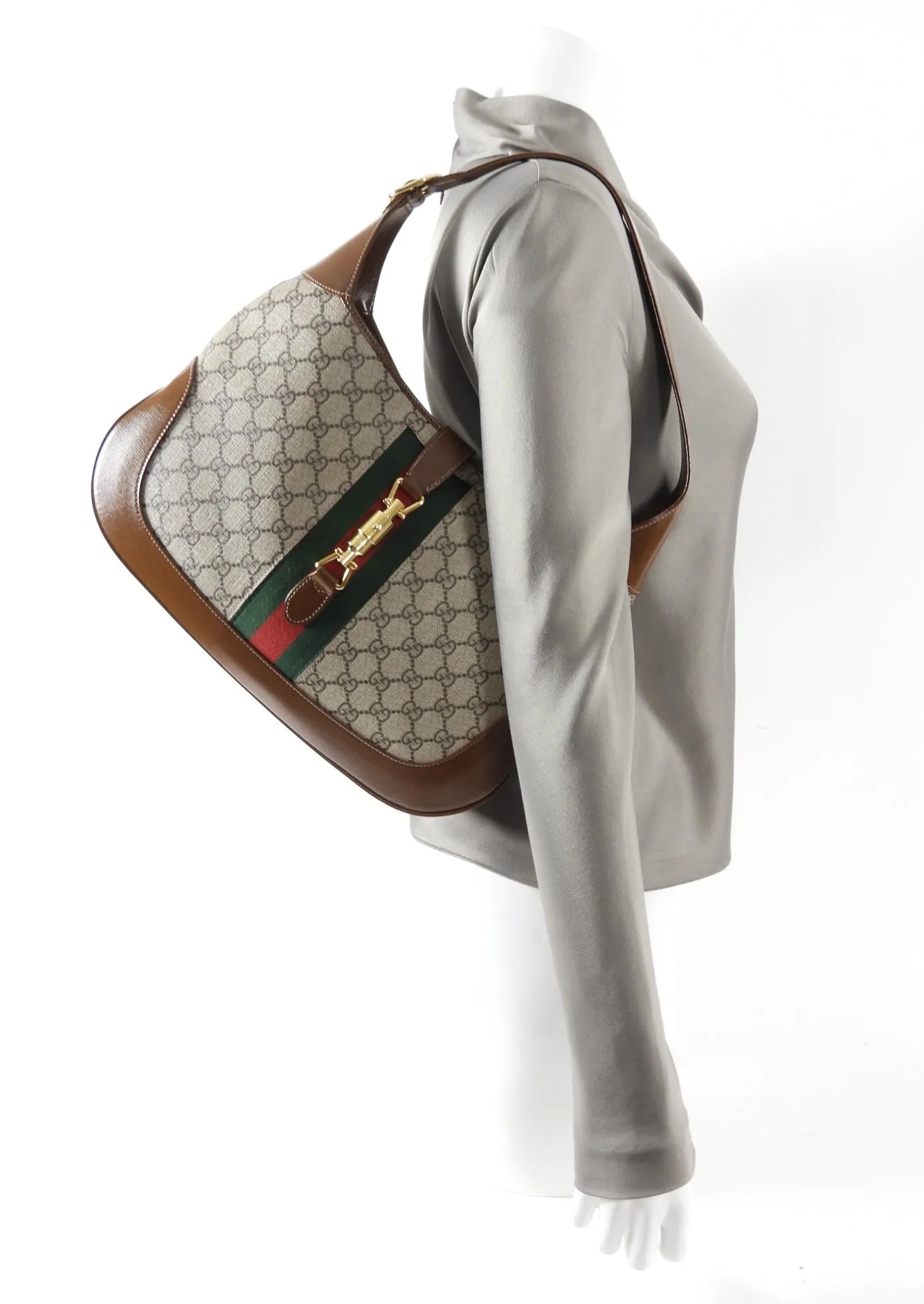 Gucci Jackie 1961 Monogram Supreme Medium Shoulder Hobo Bag