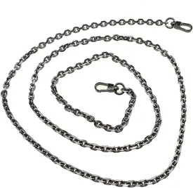 HAHIYO Mini Pochette Purse Chain Strap Thin Wide 6mm for LV Length 51.2 inches Thick 2mm Shiny Black for Shoulder Cross Body Sling Handbag Wallet Clutch Comfortable Flat Metal Strap 1 Pack