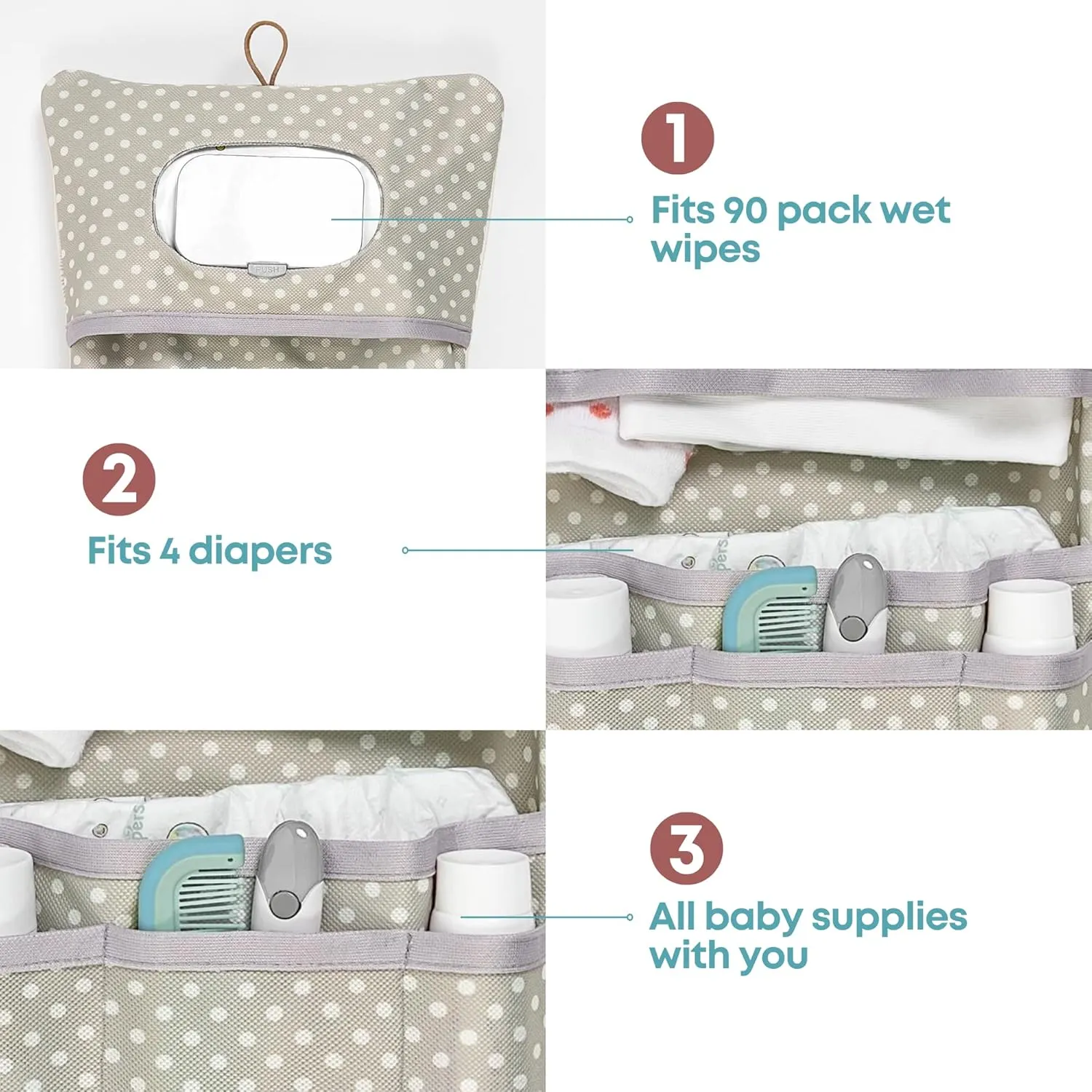 HAMUR Baby Diaper Bag Organizer  Travel-Friendly, Compact & Foldable | Stroller Pouch for Newborn Essentials  Must-Have for Boys & Girls (Leaves)