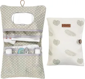 HAMUR Baby Diaper Bag Organizer  Travel-Friendly, Compact & Foldable | Stroller Pouch for Newborn Essentials  Must-Have for Boys & Girls (Leaves)