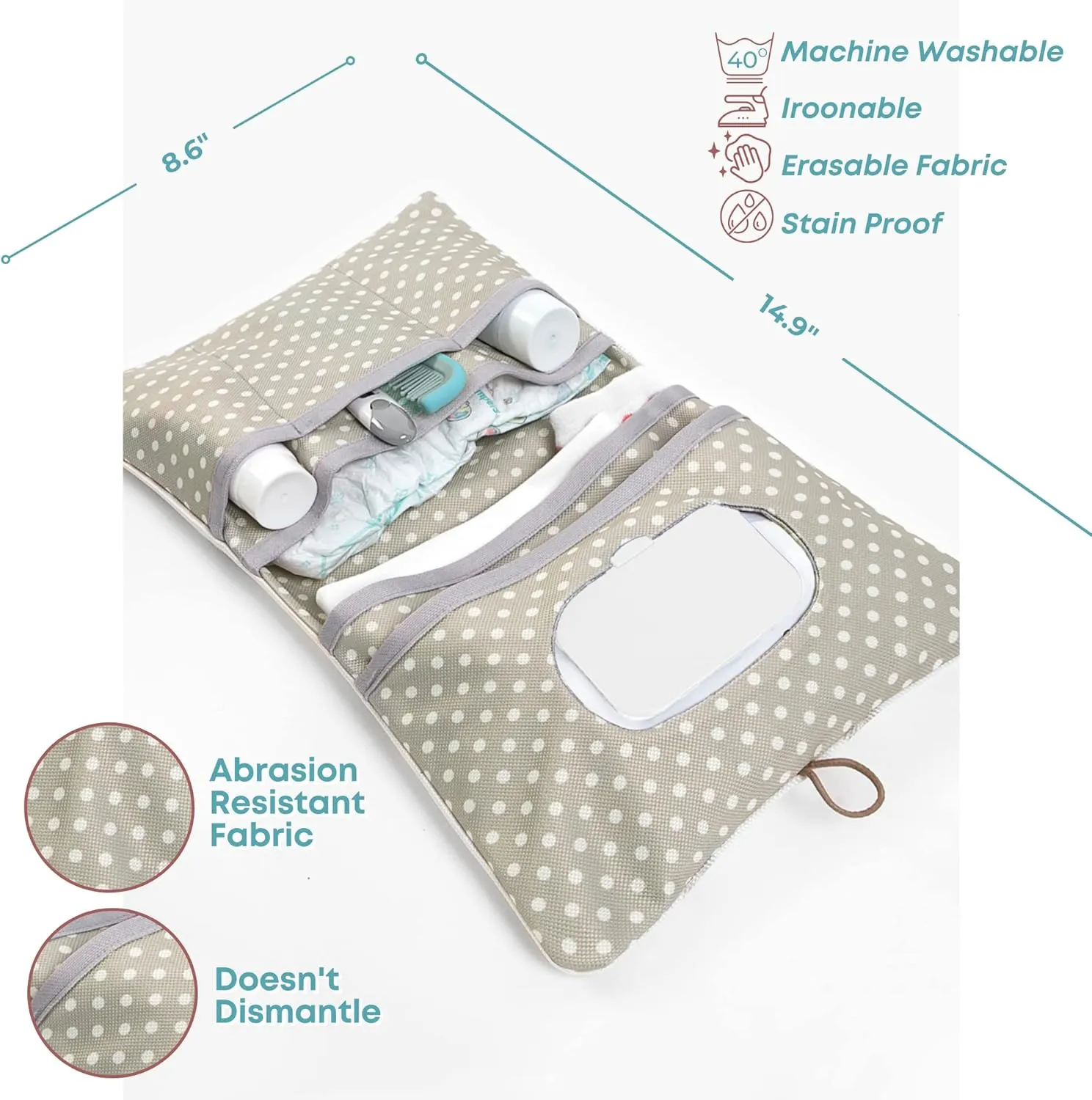 HAMUR Baby Diaper Bag Organizer  Travel-Friendly, Compact & Foldable | Stroller Pouch for Newborn Essentials  Must-Have for Boys & Girls (Leaves)