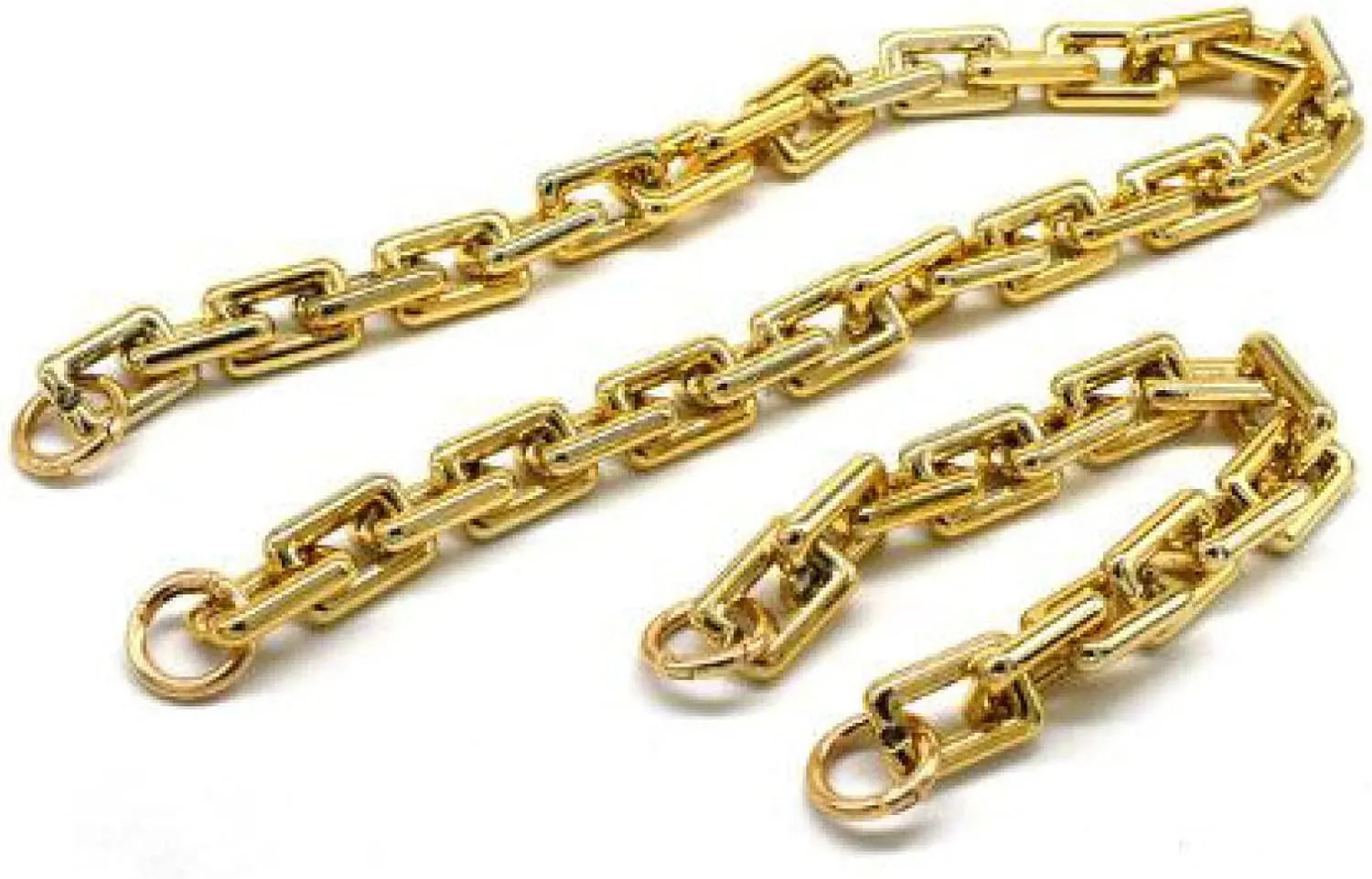 Heavy Chunky Chain-Link Bag Chain with Ring Buckles Purse Handle Handbag Shoulder Strap Replacement Dumpling Cloud Pouch Chain 6 Sizes Chain Strap (Color : Light Gold, Size : 55cm)
