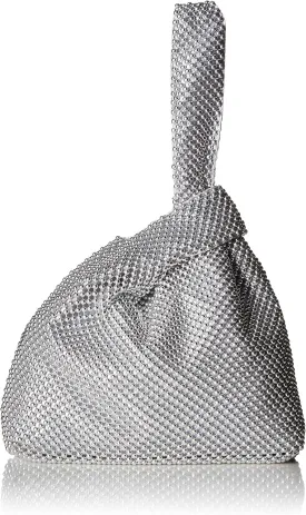 Jessica McClintock Womens Logan Mesh Pouch Evening Bag