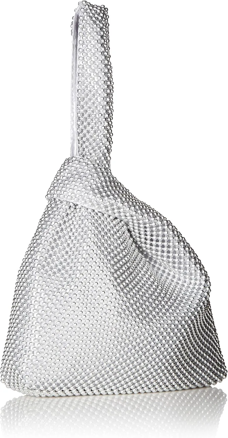 Jessica McClintock Womens Logan Mesh Pouch Evening Bag