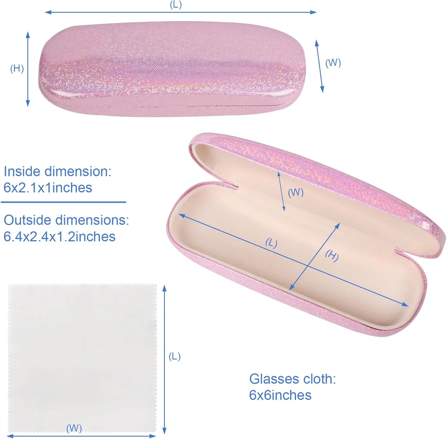 Joyberg Glasses Case, 2 Pack Eyeglass Case with Cleaning Cloth, Glasses Case Hard Shell Fits Most Glasses