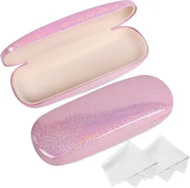 Joyberg Glasses Case, 2 Pack Eyeglass Case with Cleaning Cloth, Glasses Case Hard Shell Fits Most Glasses