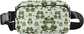 Kawaii Pixel Frog Fanny Pack for Women Men Water Resistant Fashion Waist Packs with Adjustable Strap Belt Bag for Travel Workout Jogging Hiking 21219281