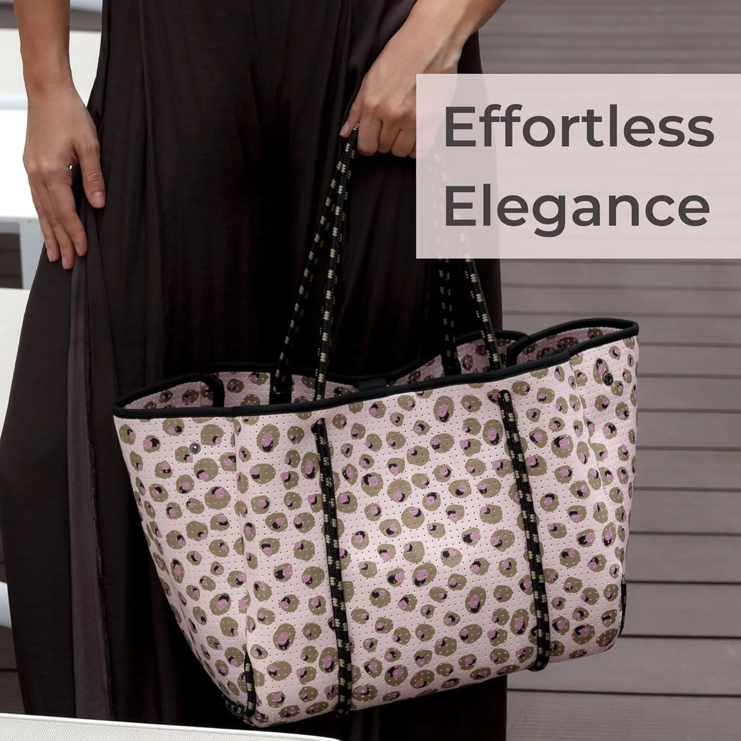Large Neoprene Tote Bag for Women - Printed Everyday Designer Handbag