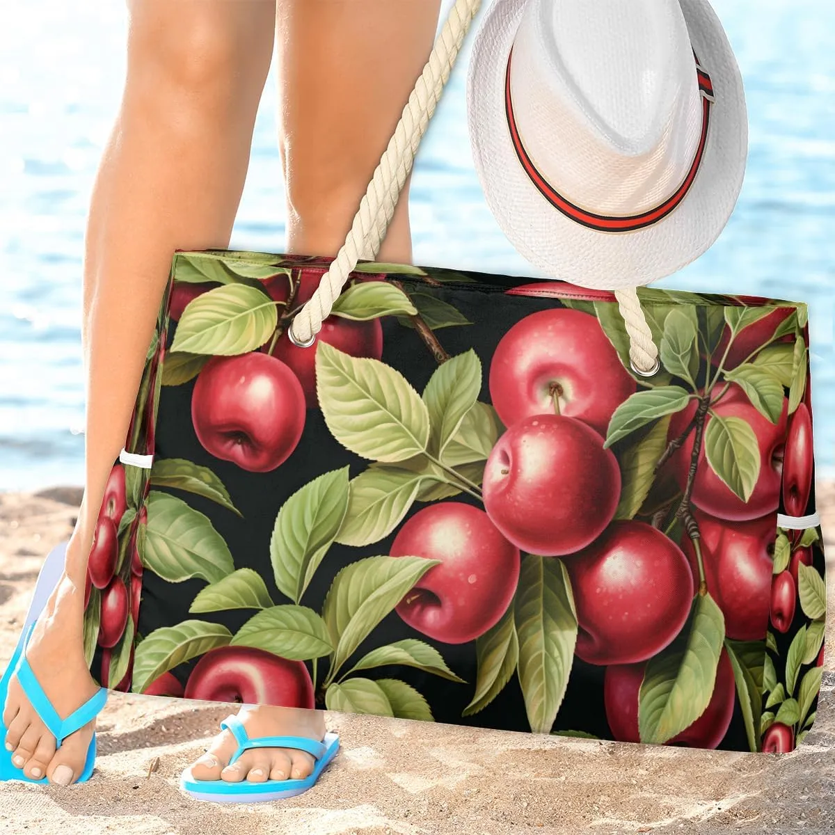 Large Tote Beach Bags for Women with Zipper Waterproof Sandproof Swim Pool Grocery Gym Travel Bag