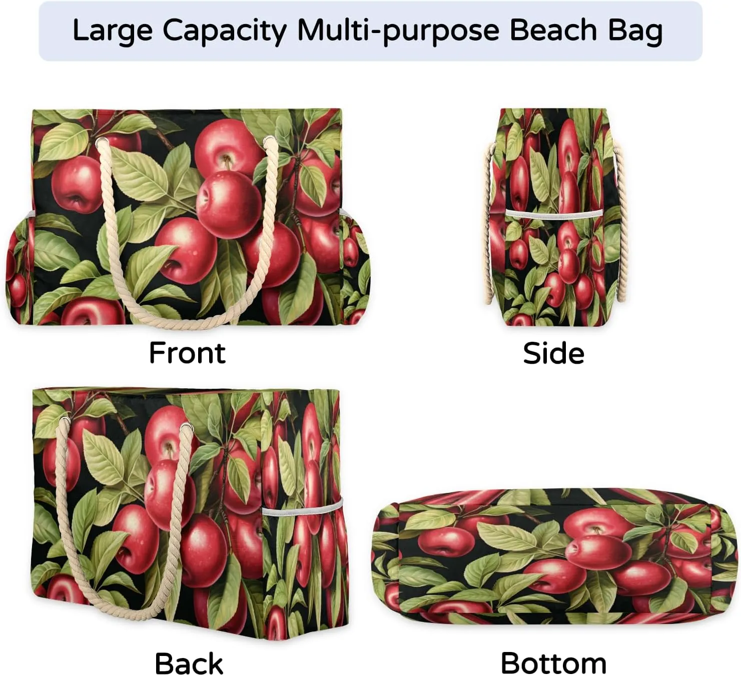 Large Tote Beach Bags for Women with Zipper Waterproof Sandproof Swim Pool Grocery Gym Travel Bag