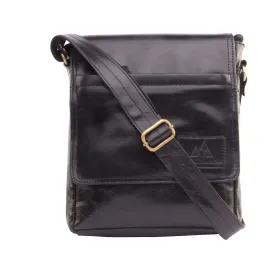 Leather Sling Bag : The Urban Explorer in Black