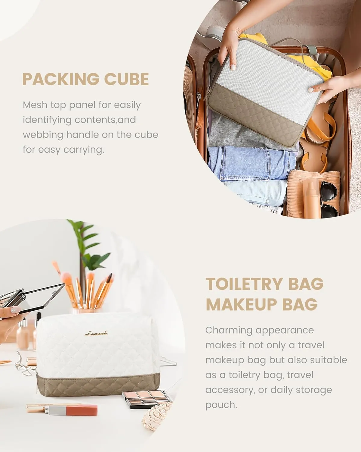 LOVEVOOK Travel Weekender Bag for Women, Carry on Overnight Bag with Shoe Compartment, Travel Duffle Bag Women, Yoga Gym Duffel Bag with Wet Pocket, Hospital Bags for Labor and Delivery, 3 Pcs Set