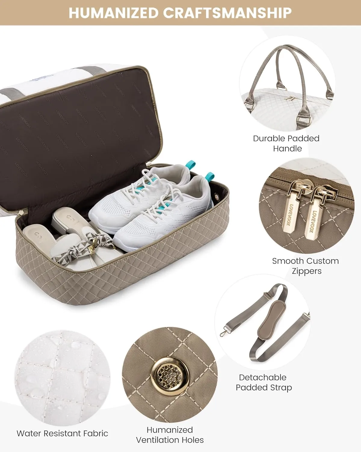 LOVEVOOK Travel Weekender Bag for Women, Carry on Overnight Bag with Shoe Compartment, Travel Duffle Bag Women, Yoga Gym Duffel Bag with Wet Pocket, Hospital Bags for Labor and Delivery, 3 Pcs Set