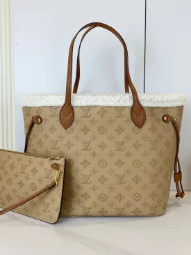 LV Neverfull MM With Shearl Tote Bag