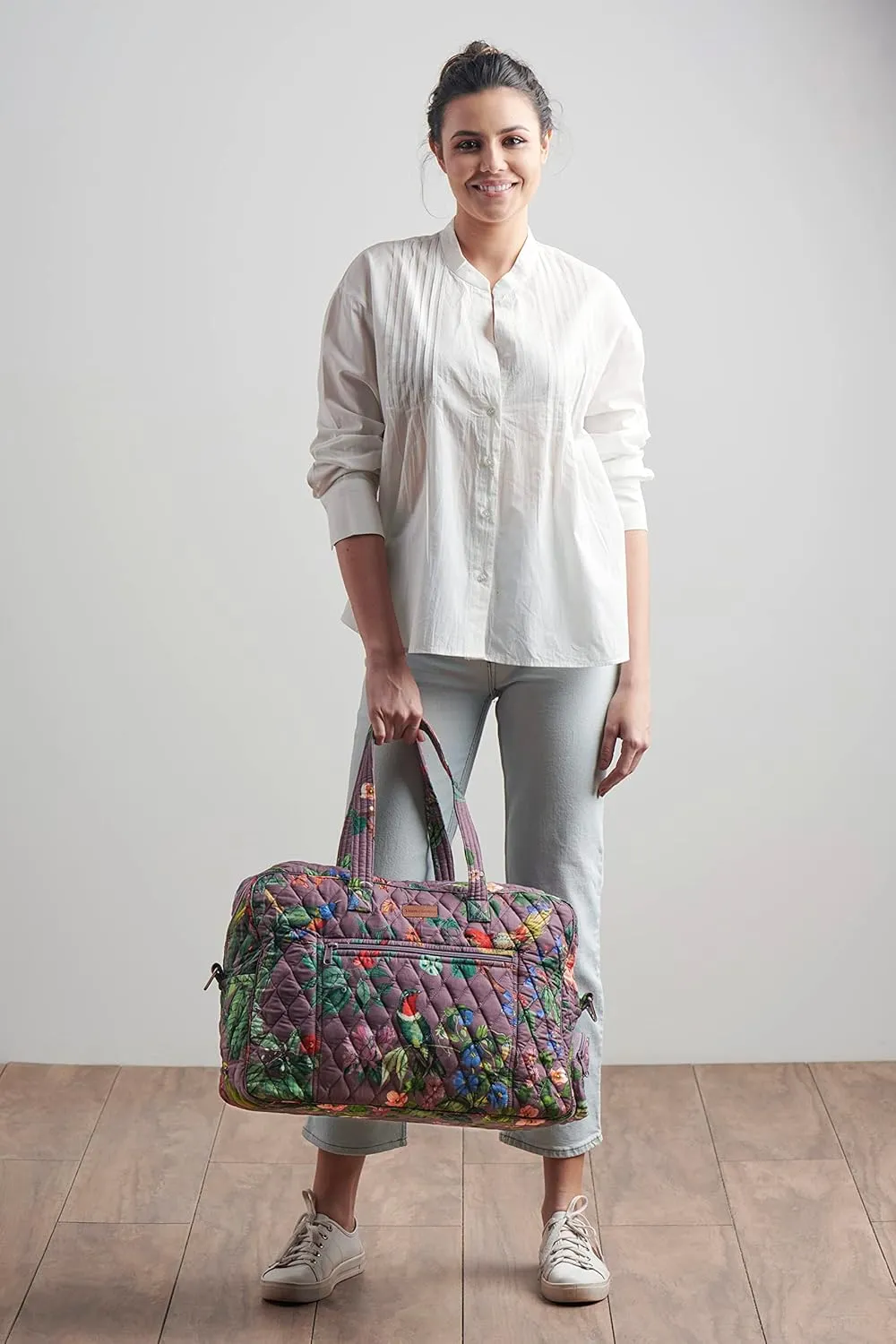 Maison d' Hermine Weekender Bags for Women Cotton Quilted Duffel Overnight Luggage Weekend Bag for Men Gym Sports Gifts Travel Business Travellers Family Trip