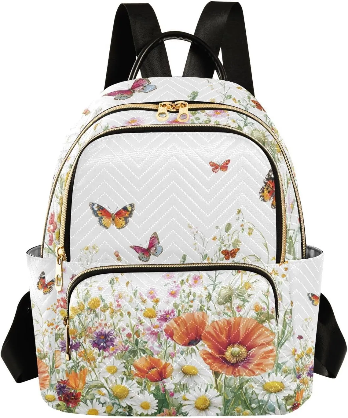 Mini Backpack for Women Meadow Wildflowers Mini Backpack Purse Lightweight Small Daypack, 8.5L